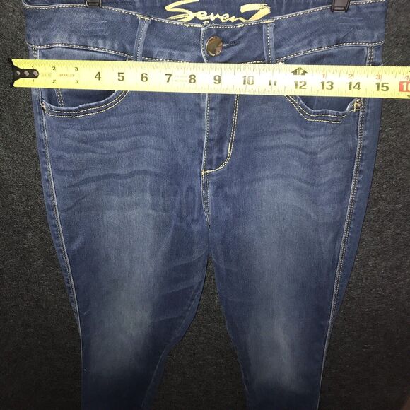 Seven7 Jeans Women's Size 6 High Rise Skinny Medium‎ Blue Wash  7 On Back Pocket - Picture 8 of 12